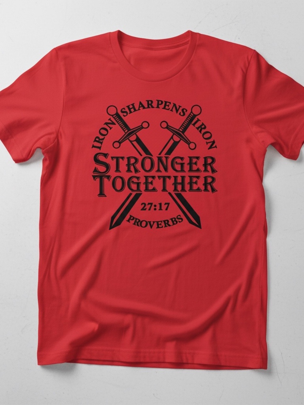 Custom Stronger Together Red Graphic Men's T-Shirt